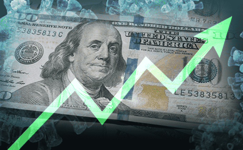 Dollar continues its climb as panic grows over piling virus fears