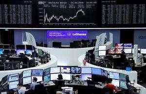 European shares hit low levels on global sell-off